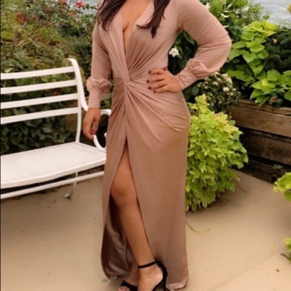 Flattering, Maxi, Body-Con Long Sleeve Dress